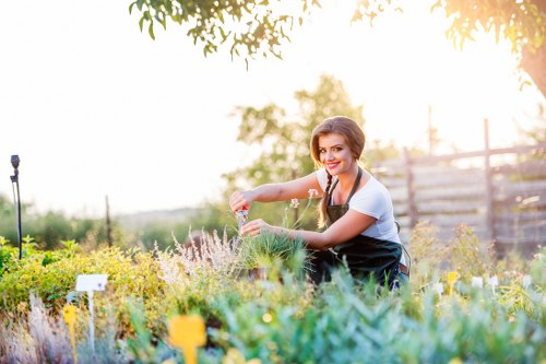 Gardeners working safely during maintenance tasks